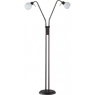Lámpara de pie Trio 4W Forma Alargada 150×25 cm. Doble foco LED Salón, dormitorio y vestíbulo. Metal. Color óxido