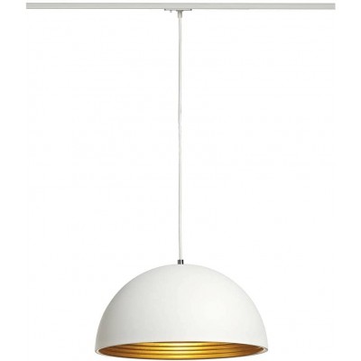吊灯 40W 球形 形状 47×40 cm. 可调 LED。安装在轨道系统中 客厅, 饭厅 和 大堂设施. 钢 和 铝. 白色的 颜色