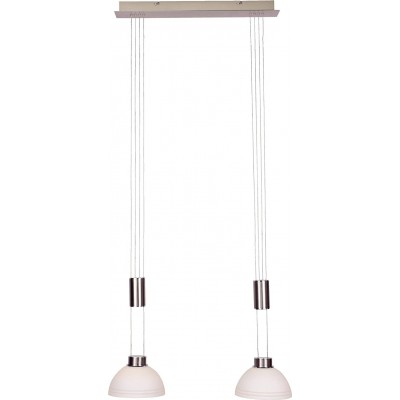 Lámpara colgante 5W Forma Esférica 150×49 cm. Doble foco Salón, comedor y dormitorio. Metal. Color blanco