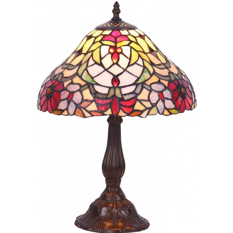 218,95 € Envoi gratuit | Lampe de table 60W Façonner Conique 47×30 cm. Art floral Salle, chambre et hall. Style classique. Verre