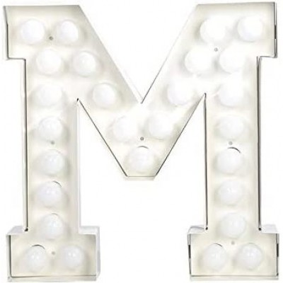 Decorative lighting 5W 73×60 cm. Letter with LED bulbs Metal casting. White Color