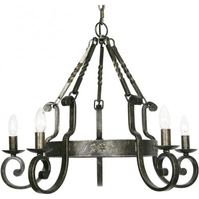 253,95 € Free Shipping | Chandelier 40W 69×66 cm. 5 light points Living room, dining room and bedroom. Metal casting. Black Color
