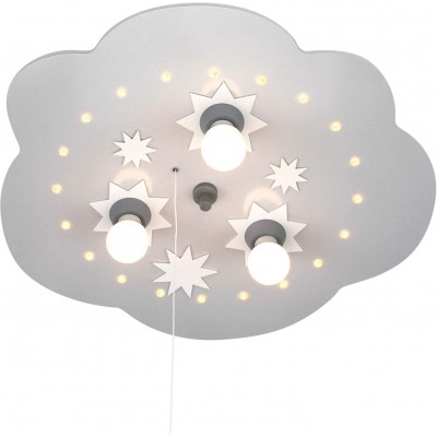 143,95 € Free Shipping | Kids lamp 40W 50×45 cm. 3 points of light. Star patterned design Living room, bedroom and lobby. Modern Style. Wood. White Color