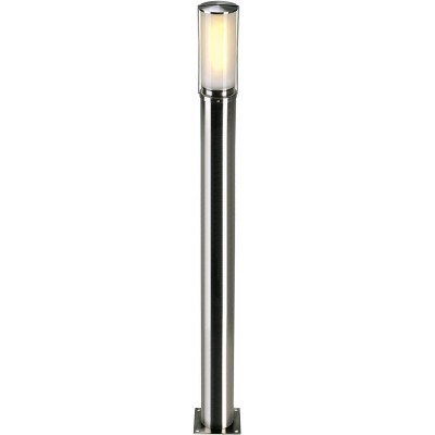 Farol luminoso 15W Forma Cilíndrica 81×17 cm. Terraço, jardim e espaço publico. Aço inoxidável e Policarbonato. Cor cinza