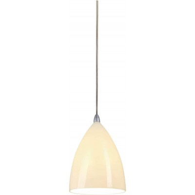 Lampe à suspension 60W Façonner Conique 25×18 cm. LED Salle, salle à manger et chambre. Style classique. Aluminium et Verre. Couleur gris
