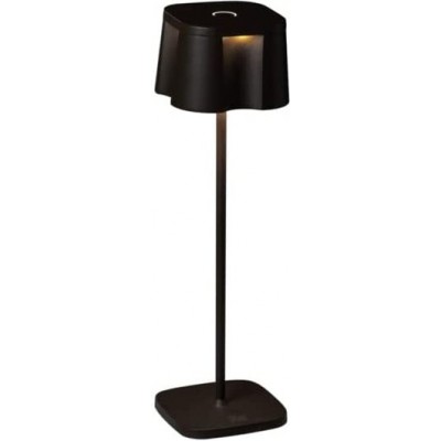 Lámpara de sobremesa Forma Cuadrada 36×10 cm. Salón, comedor y vestíbulo. Estilo moderno. Aluminio. Color negro