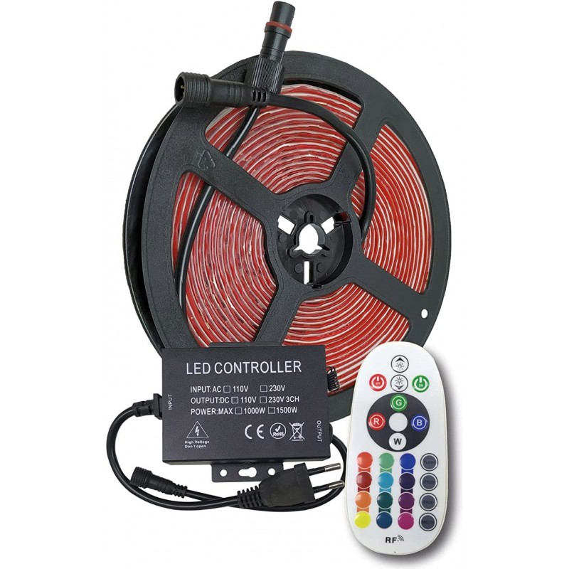 258,95 € Free Shipping | LED strip and hose 12W LED 500 cm. 5 meters. LED Strip Coil-Reel. adjustable. Remote control Terrace, garden and public space
