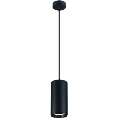 Lámpara colgante 36W Forma Cilíndrica 27×14 cm. LED regulable en posición Salón, dormitorio y vestíbulo. Aluminio. Color negro