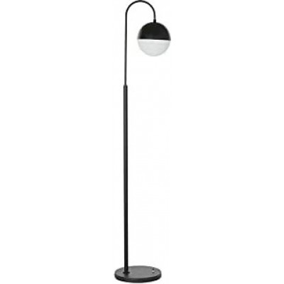 Lámpara de pie Forma Esférica 165×35 cm. Salón, dormitorio y vestíbulo. Cristal, Metal y Vidrio. Color negro