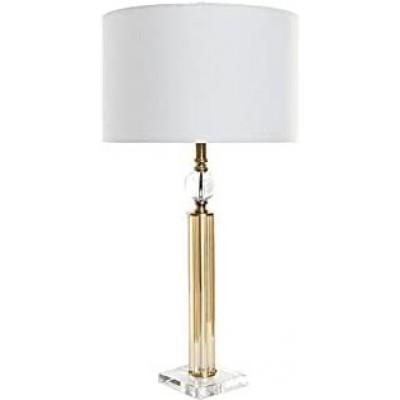 Lámpara de sobremesa Forma Cilíndrica 80×41 cm. Salón, comedor y dormitorio. Cristal, Metal y Vidrio. Color blanco