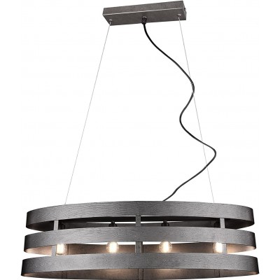 139,95 € Free Shipping | Hanging lamp Reality 40W Cylindrical Shape 150×80 cm. Living room, dining room and bedroom. Modern Style. Metal casting. Nickel Color