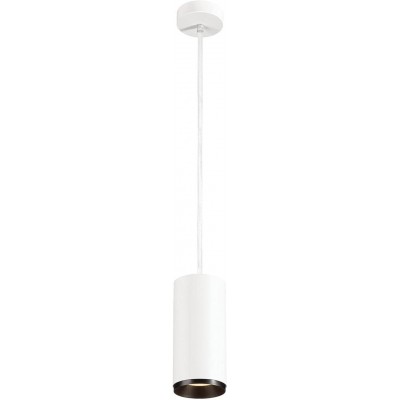358,95 € Free Shipping | Hanging lamp 28W Cylindrical Shape 10×10 cm. Position adjustable LED Living room, dining room and bedroom. Modern Style. Polycarbonate. White Color