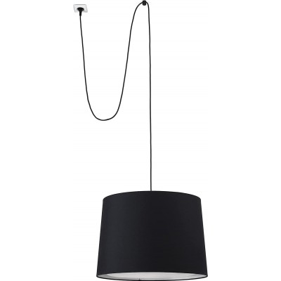 Lámpara colgante 15W Forma Cilíndrica Salón, comedor y vestíbulo. Metal. Color negro
