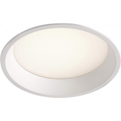 87,95 € Free Shipping | Recessed lighting 19W 2700K Very warm light. Round Shape Ø 18 cm. Dining room, bedroom and lobby. Aluminum and PMMA. White Color