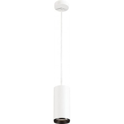 Lampe à suspension 28W Façonner Cylindrique 21×10 cm. LED réglable en position Salle, salle à manger et chambre. Style moderne. Aluminium et PMMA. Couleur blanc