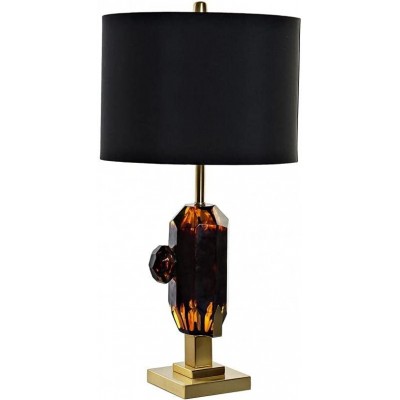 Lampada da tavolo Forma Cilindrica 70×35 cm. Soggiorno, sala da pranzo e atrio. Cristallo, Metallo e Bicchiere. Colore nero