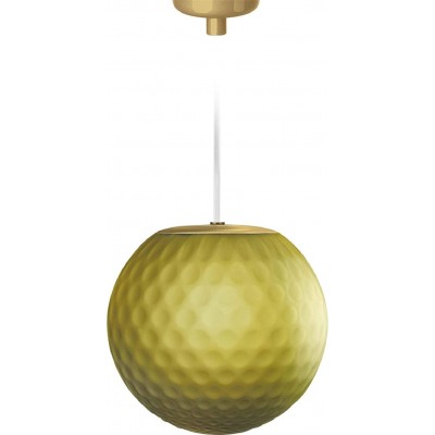 238,95 € Free Shipping | Hanging lamp 48W Spherical Shape 22×21 cm. Living room, bedroom and lobby. Crystal and Glass. Green Color
