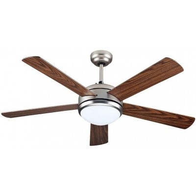 204,95 € Free Shipping | Ceiling fan with light 60W 132×132 cm. 5 blades-blades Living room, bedroom and lobby. Classic Style. Metal casting. Brown Color