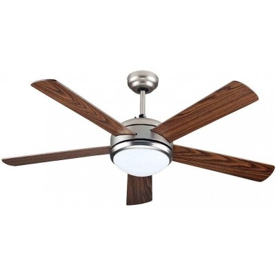 194,95 € Envoi gratuit | Ventilateur de plafond avec lumière 60W 132×132 cm. 5 lames-lames Métal. Couleur marron