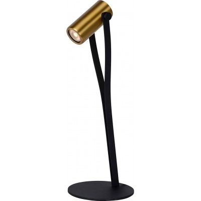 222,95 € Free Shipping | Desk lamp 5W Cylindrical Shape 54×18 cm. Living room, bedroom and lobby. Modern Style. Steel and Brass. Black Color