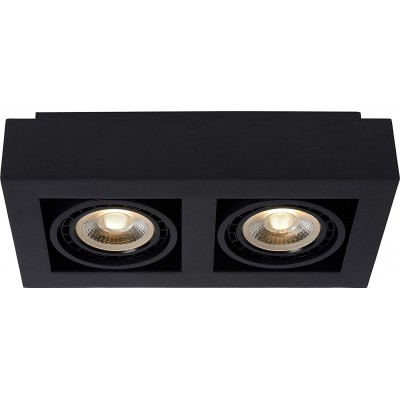 292,95 € Free Shipping | Indoor spotlight 24W 34×19 cm. 2 points of light Aluminum. Black Color