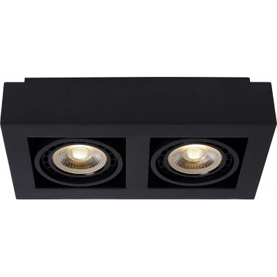 306,95 € Free Shipping | Indoor spotlight 24W Rectangular Shape 34×19 cm. 2 points of light Living room, dining room and bedroom. Modern Style. Aluminum. Black Color