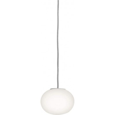 Hanging lamp 40W Spherical Shape 11×11 cm. Living room, dining room and bedroom. Crystal and Glass. White Color