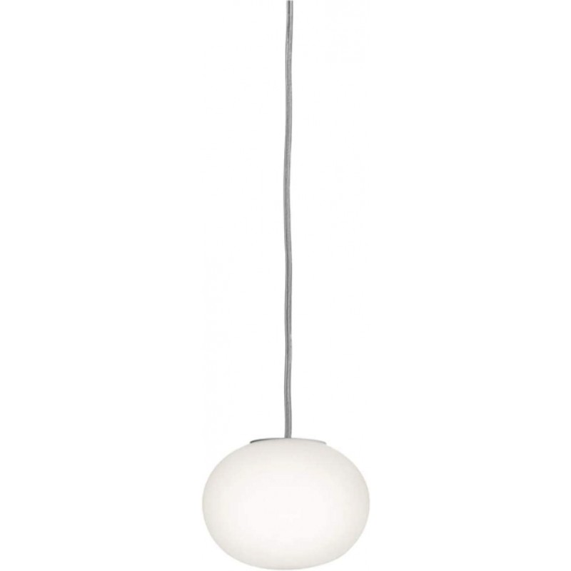 Hanging lamp 40W Spherical Shape 11×11 cm. Living room, dining room and bedroom. Crystal and Glass. White Color