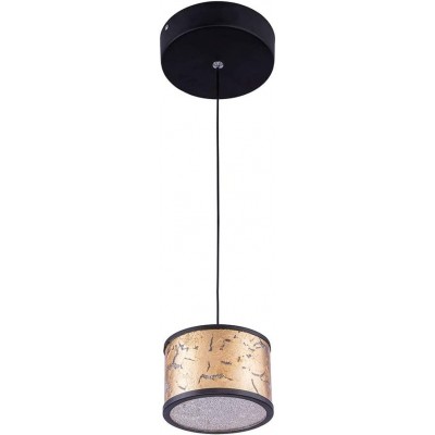 Lampe à suspension Façonner Cylindrique 45×45 cm. LED Salle, salle à manger et chambre. Style classique. Cristal et Métal. Couleur dorée
