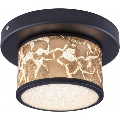 Lampada da soffitto Forma Cilindrica 45×45 cm. LED Soggiorno, sala da pranzo e camera da letto. Cristallo. Colore d'oro