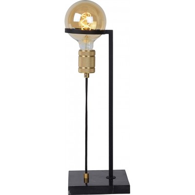 Lámpara de sobremesa 60W Forma Esférica 50×18 cm. Salón, dormitorio y vestíbulo. Estilo moderno. Acero y Mármol. Color negro