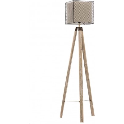 261,95 € Free Shipping | Floor lamp 22W Cubic Shape 155×35 cm. Clamping tripod Dining room, bedroom and lobby. Metal casting and Textile. Sand Color