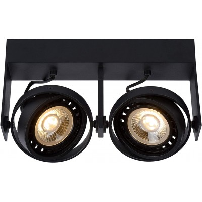 257,95 € Free Shipping | Indoor spotlight 24W Round Shape 32×16 cm. 2 adjustable light points Living room, dining room and lobby. Modern Style. Aluminum. Black Color