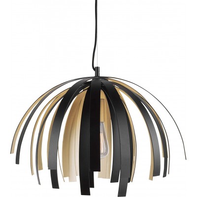 Lámpara colgante 40W Forma Esférica 50×50 cm. Comedor, dormitorio y vestíbulo. Estilo moderno. Aluminio. Color negro
