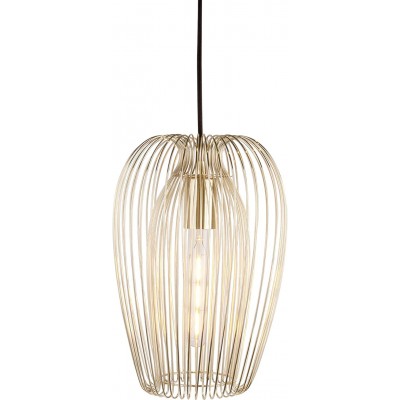 Hanging lamp 40W Cylindrical Shape 45×30 cm. Living room, dining room and bedroom. Modern Style. Metal casting. Golden Color