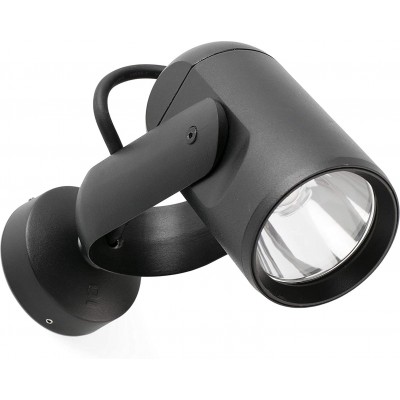 Holofote externo 14W Forma Cilíndrica 170×140 cm. Refletor LED ajustável Terraço, jardim e espaço publico. Alumínio. Cor preto