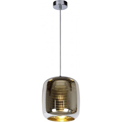Lampada a sospensione 60W Forma Cilindrica 157×20 cm. Soggiorno, sala da pranzo e camera da letto. Stile moderno. Cristallo e Bicchiere. Colore cromato