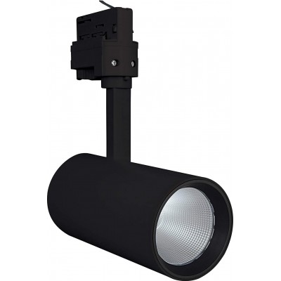 Внутренний точечный светильник 25W Цилиндрический Форма 26×8 cm. Установка в рельсовую систему Гостинная, столовая и лобби. Алюминий. Чернить Цвет