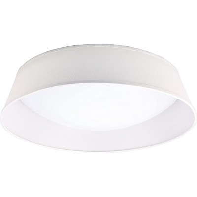 209,95 € Free Shipping | Indoor ceiling light Round Shape Ø 59 cm. Living room, bedroom and lobby. Nordic Style. Steel, Acrylic and Textile. White Color