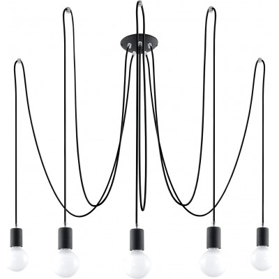 192,95 € Free Shipping | Chandelier 60W Spherical Shape 300×300 cm. 5 light points Dining room, bedroom and lobby. Modern Style. Steel. Black Color
