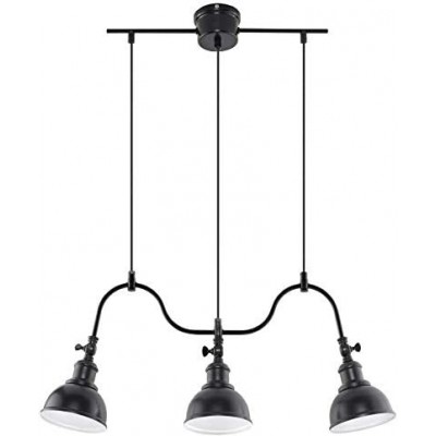 吊灯 球形 形状 80×65 cm. 三重焦点 客厅, 饭厅 和 卧室. 现代的 风格. 钢. 黑色的 颜色