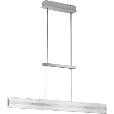 Lámpara colgante Forma Rectangular 150×91 cm. Salón, comedor y dormitorio. Estilo moderno. Aluminio y Vidrio. Color plata