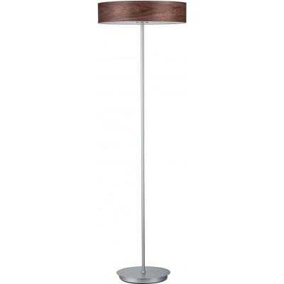 Floor lamp 20W Cylindrical Shape 142×45 cm. Living room, dining room and bedroom. Nordic Style. Metal casting and Wood. Brown Color