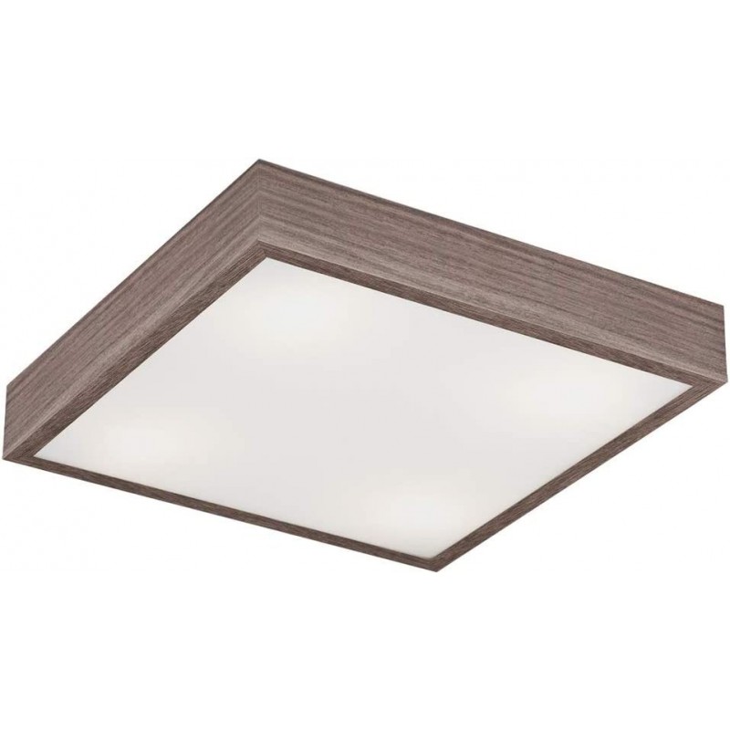 124,95 € Free Shipping | Indoor ceiling light Square Shape 30×30 cm. Living room, dining room and bedroom. Wood and Glass. Brown Color
