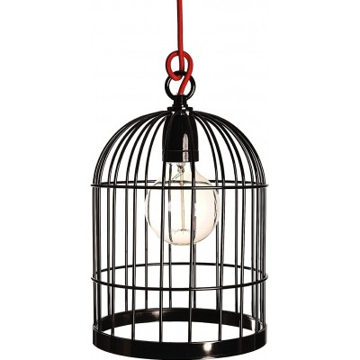 71,95 € Free Shipping | Hanging lamp 40W Cylindrical Shape 33×21 cm. Dining room, bedroom and lobby. Industrial Style. Metal casting. Black Color