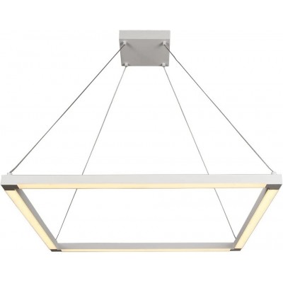 209,95 € Free Shipping | Hanging lamp 64W 3300K Warm light. Square Shape 120×80 cm. LED Living room, dining room and bedroom. Design Style. Aluminum. White Color