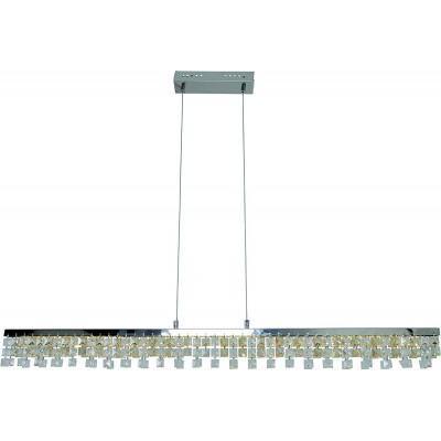 Lampada a sospensione Forma Rettangolare 120×80 cm. Soggiorno, sala da pranzo e atrio. Acrilico e Metallo. Colore cromato