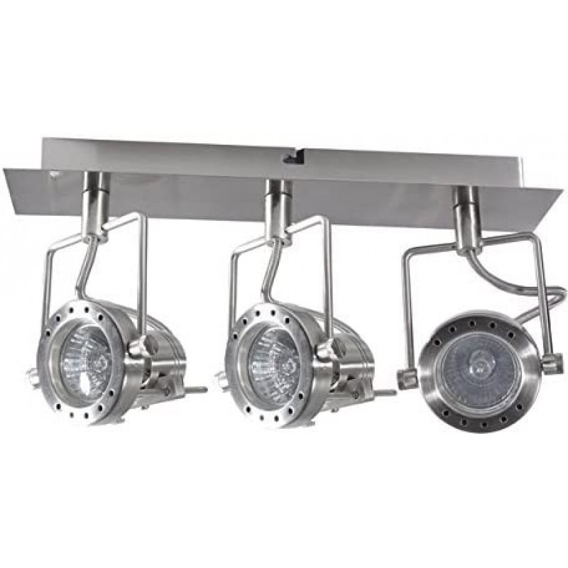 207,95 € Free Shipping | Indoor spotlight 35W 28×28 cm. Triple adjustable spotlight Steel. Gray Color