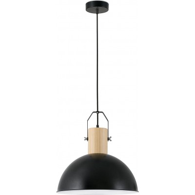 145,95 € Free Shipping | Hanging lamp 25W Spherical Shape 170×42 cm. Living room, dining room and lobby. Vintage Style. Steel, Metal casting and Wood. Black Color