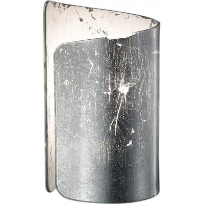 Lámpara de sobremesa 70W Forma Cilíndrica 25×15 cm. Salón, dormitorio y vestíbulo. Estilo moderno. Metal y Vidrio. Color plata